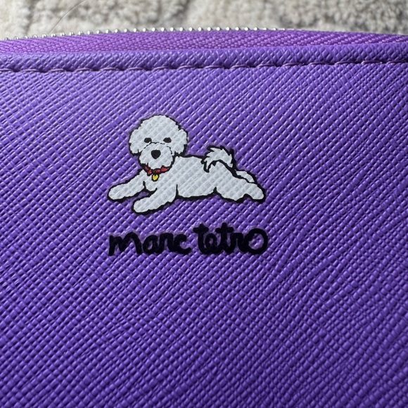 Marc Tetro French Bichon Puppy Dog zip around wallet - Picture 4 of 11